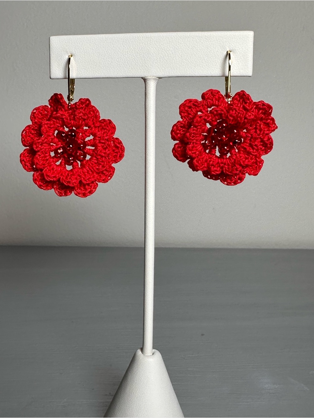 Handmade Crochet Floral Earrings